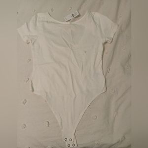 American Eagle Low Back Bodysuit. Size Medium. White.